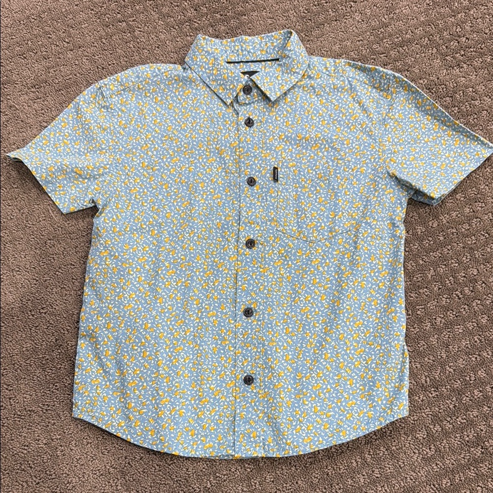Rip Curl Blue and Yellow Button Down Shirt